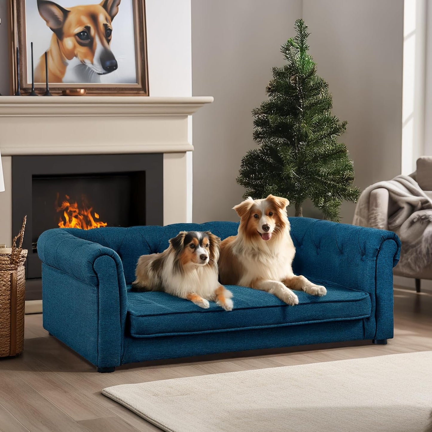 Dog Bed for Large Dogs Up to 70 lbs, 38.9" W Memory Foam Dog Sofa