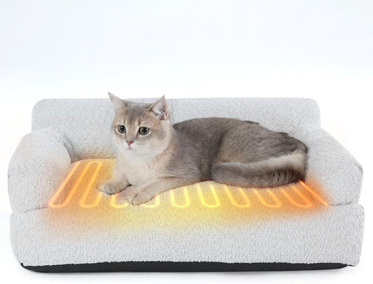 Heated Cat Couch Bed for Indoor Pet Cats